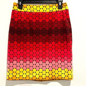 Premise Vibrant Red and Yellow Geometric Skirt